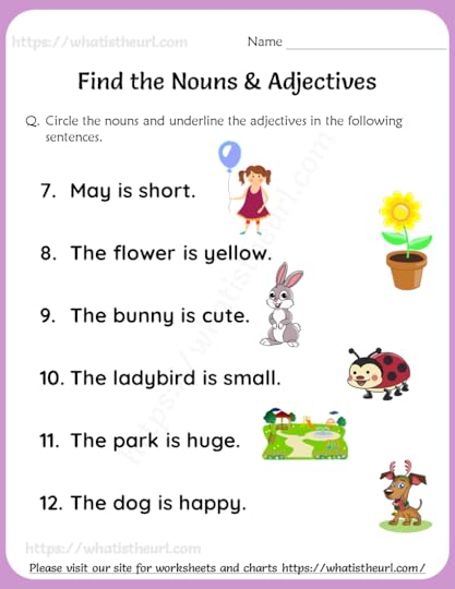 find the nouns adjectives worksheets for grade 1 your