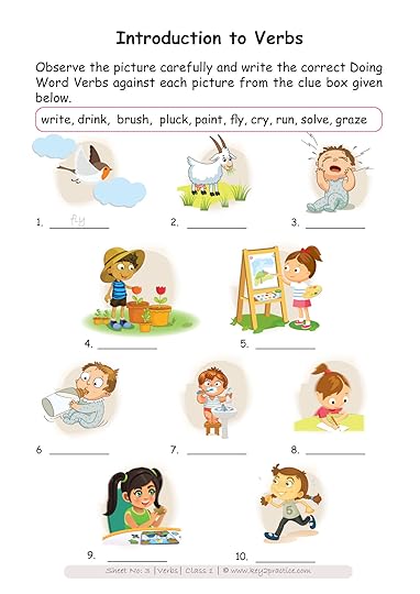english worksheets grade 1 chapter verbs key2practice
