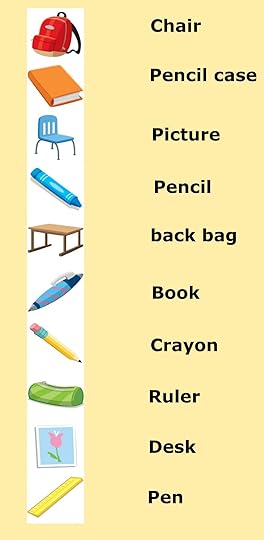 1st grade vocabulary class objects worksheet