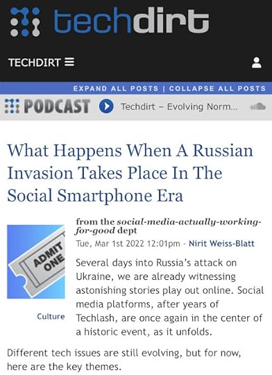 Techdirt Dr. Nirit Weiss-Blatt What Happens When A Russian Invasion Takes Place In The Social Smartphone Era