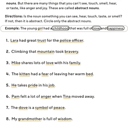 browse common core abstract noun educational resources education com