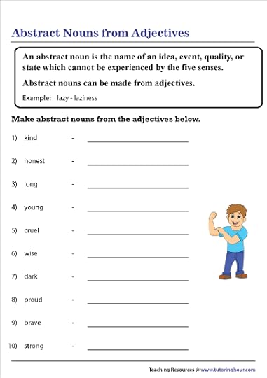 abstract nouns from adjectives worksheet
