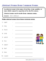 abstract noun worksheets