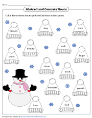 abstract and concrete nouns worksheets