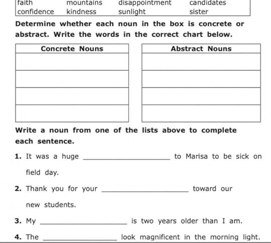 abstract nouns worksheets 99worksheets