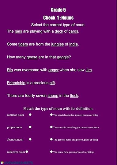 grade 5 nouns worksheet