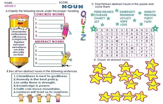 grade 3 abstract concrete nouns