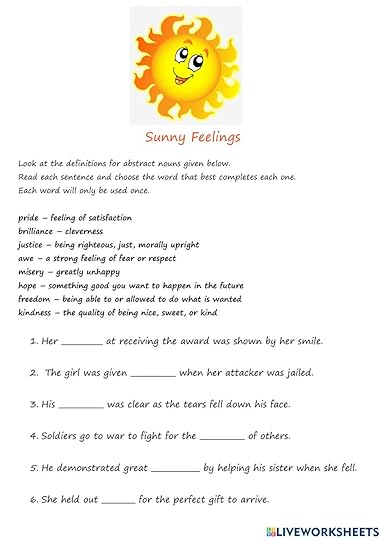 abstract nouns online worksheet