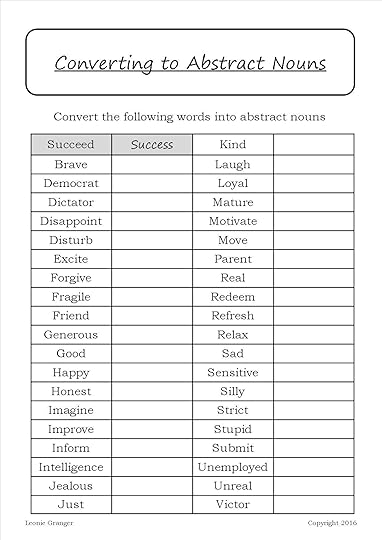 abstract nouns the english teacher s desk