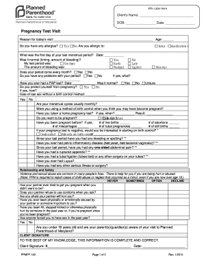 planned parenthood positive pregnancy test paperwork fill out and sign printable pdf template signnow