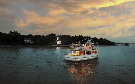 Ferry to Daufuskie Island arriving at night