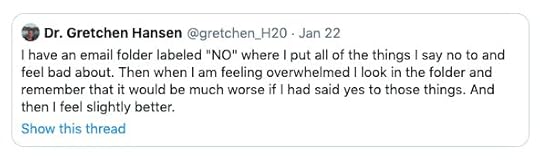 Tweet from Dr Gretchen HansenI have an email folder labeled 