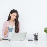 girl working on laptop