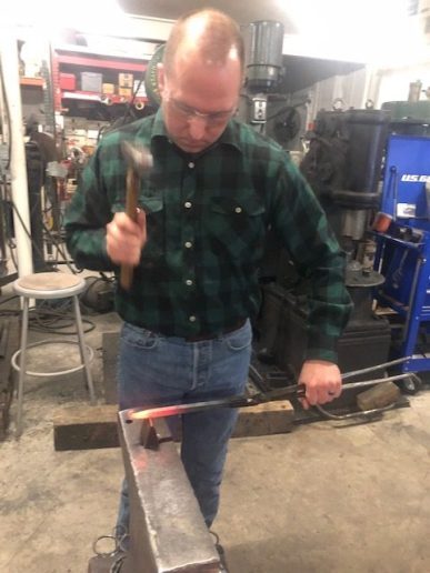 Cutting off a piece of steal