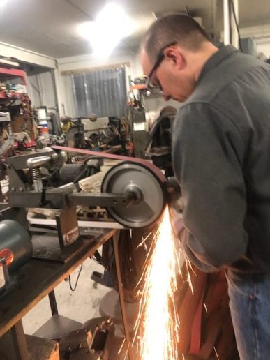 Finishing the axe surface