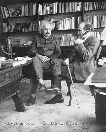 Albert Einstein in his N.J. apartment with violinist Bronislaw Huberman, March 1937