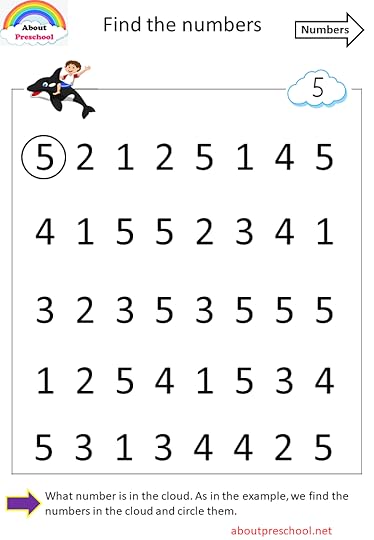 find the numbers 5 about preschool