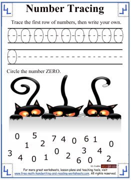 number tracing worksheets 0 5