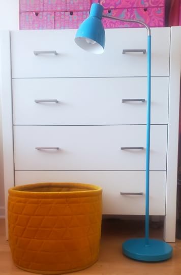 dresser, lamp, and basket from Crate & Kids and Land of Nod