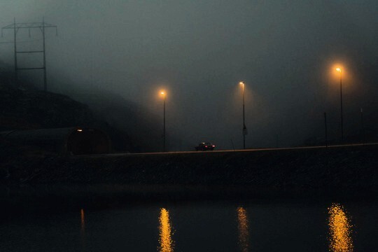 fog, night, and tunnel image