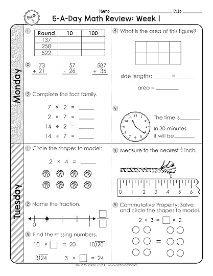 free 3rd grade daily math spiral review teacher thrive