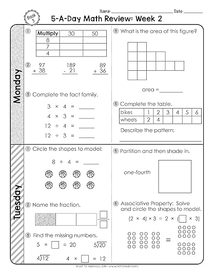 free 3rd grade daily math spiral review teacher thrive