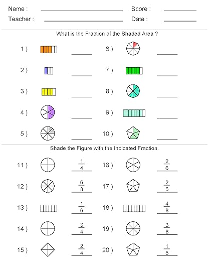 fractions 3rd grade math worksheets learning printable