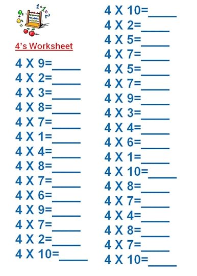 3rd grade math worksheets 4 times learning printable