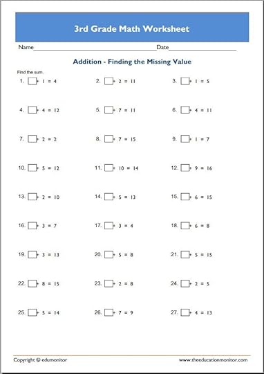 3rd grade math worksheets pdf edumonitor
