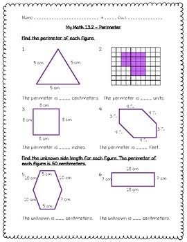 my math 3rd grade chapter 13 perimeter and area