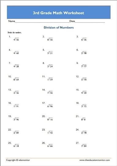 3rd grade math worksheets printable pdf edumonitor