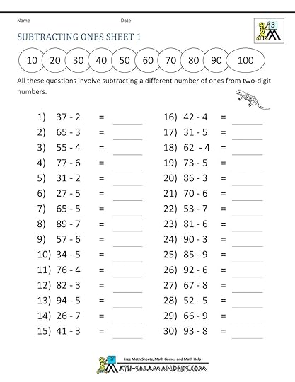 free printable math worksheets for 3rd grade subtraction