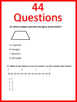 3rd grade ilearn math test prep practice printable and