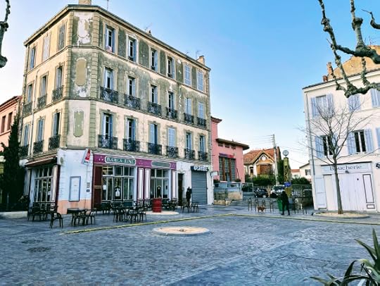 Square in front of Cinema Lumiere in La Ciotat France