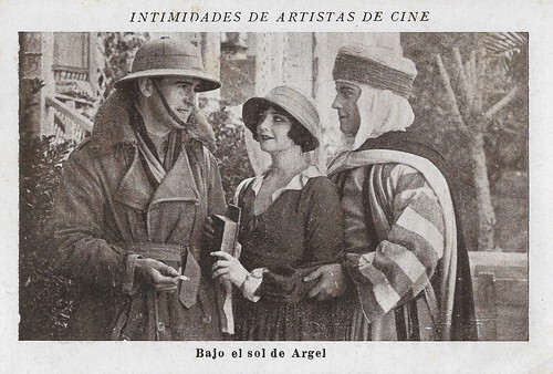 Rex Ingram, Alice Terry and Ramon Novarro during the shooting of The Arab
