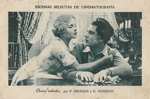 Einar Hanson and Mary Johnnson in Gunnar hedes saga 2, Spanish minicard