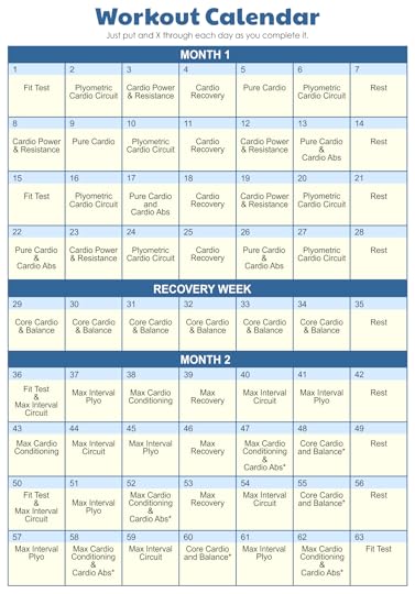 7 best images of printable insanity workout schedule