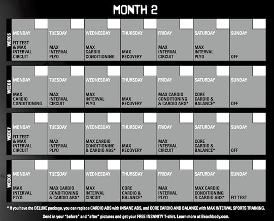 insanity calendar printable 60 day workout schedule