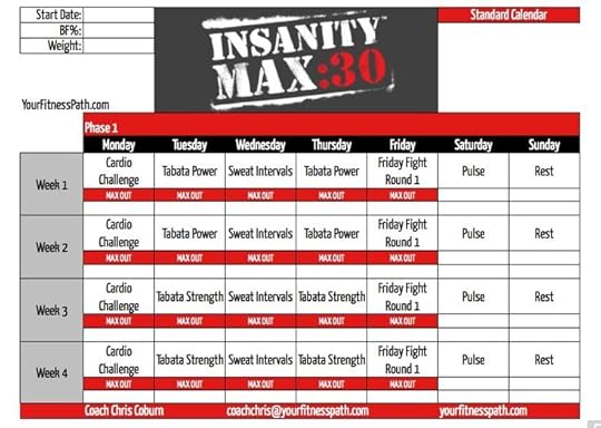 insanity max30 workout calendar your fitness path