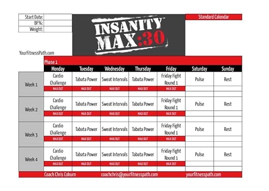 insanity max30 workout schedule pdf beachbody insanity