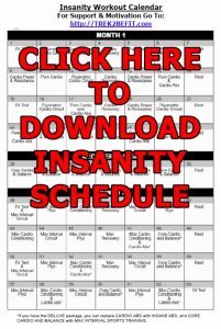 insanity schedule and insanity calendar pdf downloads