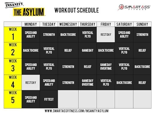 insanity asylum calendar insanity workout schedule