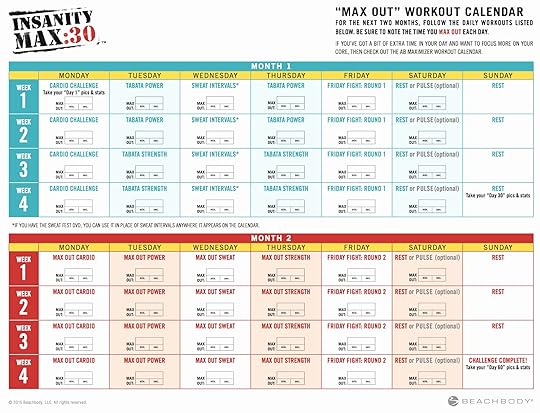 insanity max 30 calendar pdf calendar for planning