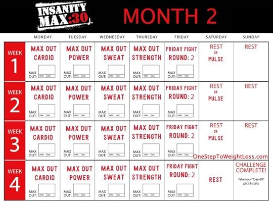 insanity max 30 schedule month 2 insanity max 30