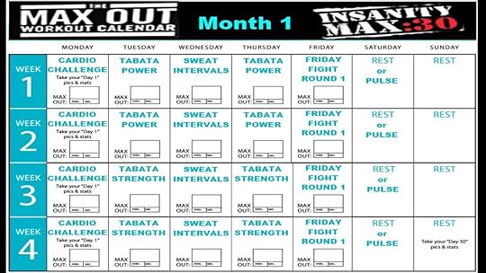 insanity max 30 calendar month 1 youtube