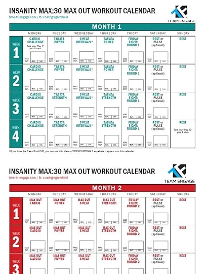 the max out workout calendar insanity max 30