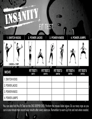 insanity fit test fill online printable fillable