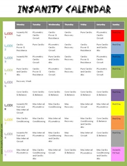 insanity calendar 11 insanity 60 day workout calendar
