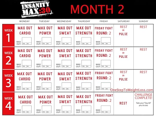 insanity max30 calendar month 2 marissa f myers