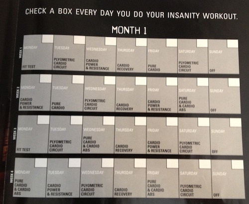 what order do you do the insanity workouts in brad gibala